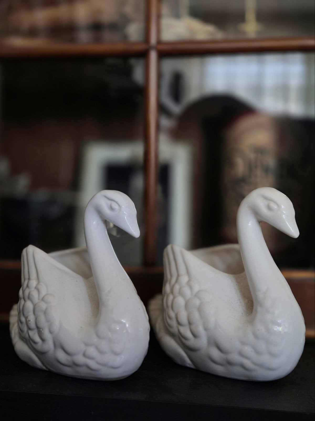 Set vintage zwanen beeldjes, Ophalen of Verzenden, Zo goed als nieuw, Dier