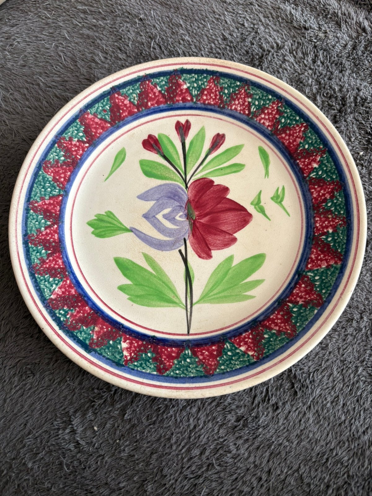 Antiek boerenbont bord ontwerp 078A 1899 Petrus regout 20cm, Div, Ophalen of Verzenden, Zo goed als nieuw, Div