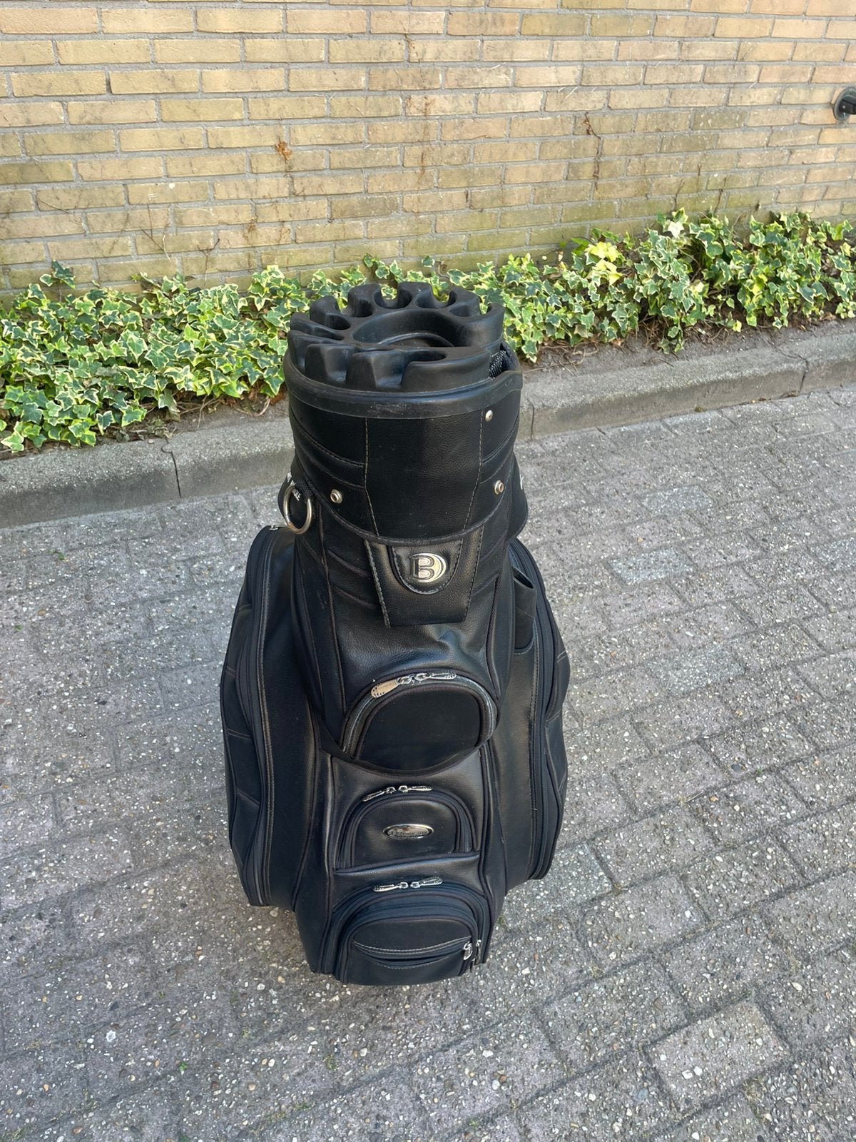 Zwart leren Bennington trolleytas, Ophalen, Gebruikt, Tas