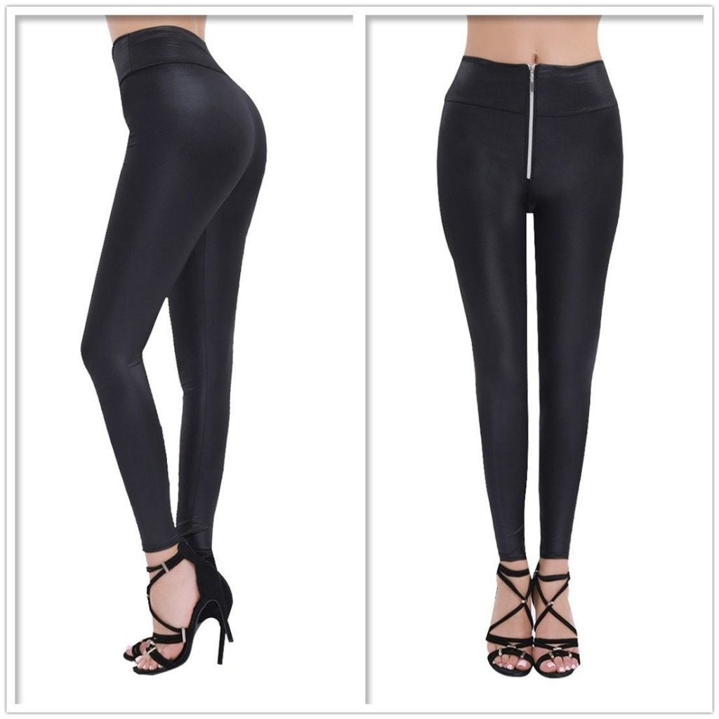 Dames legging leer look rits sexy wetlook broek zwart leren, Kleding | Dames, Maat 38/40 (M), Verzenden, Zwart, Nieuw