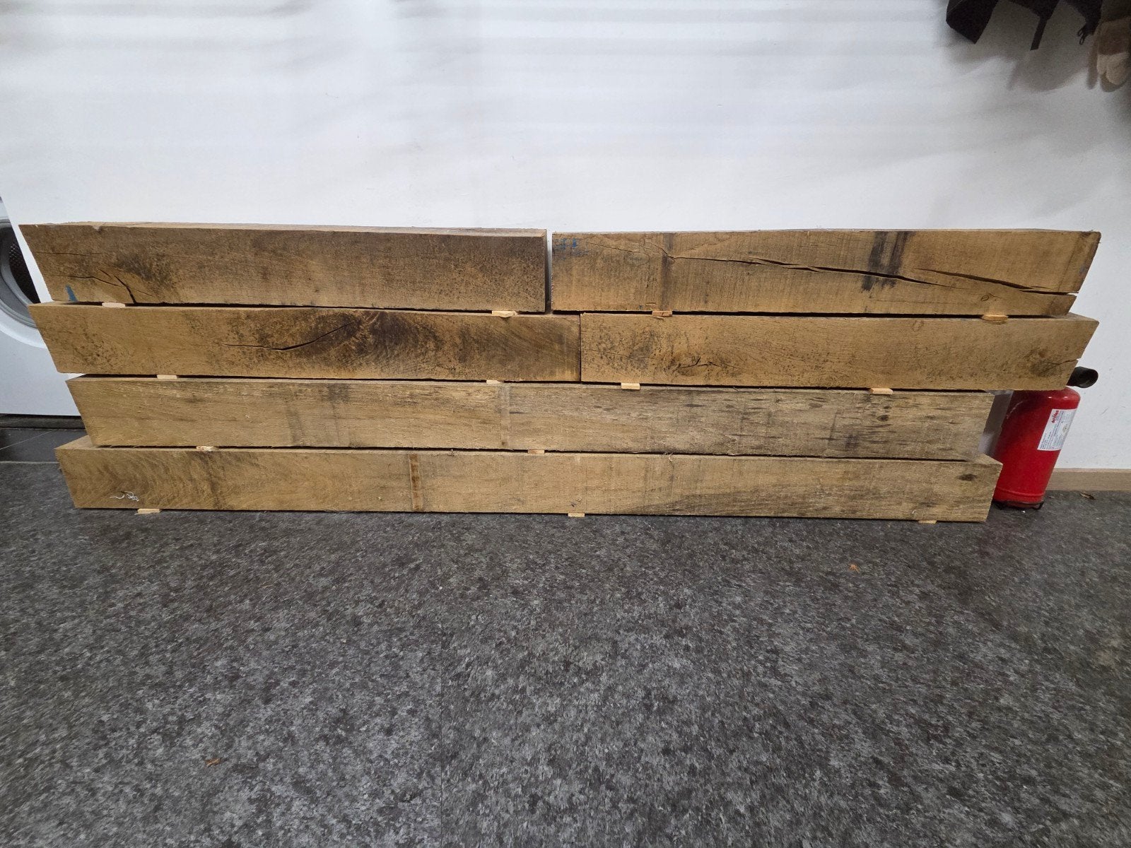 eiken balken  ca 145x145mm, Doe-het-zelf en Verbouw, Ophalen, Eiken, 50 mm of meer, Balk