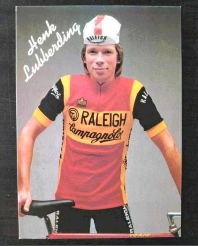 Kaart Henk Lubberding (jaren 80, TI Raleigh, Peter Post), Verzamelen, Ophalen of Verzenden, Gebruikt, Overige sporten, Spelerskaart
