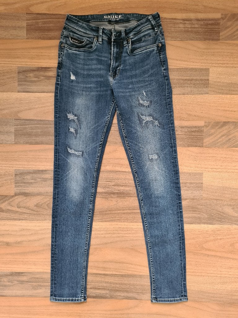 Spijkerbroek donkerblauw mt 28/34, Chief, Blauw, W32 (confectie 46) of kleiner, Ophalen of Verzenden