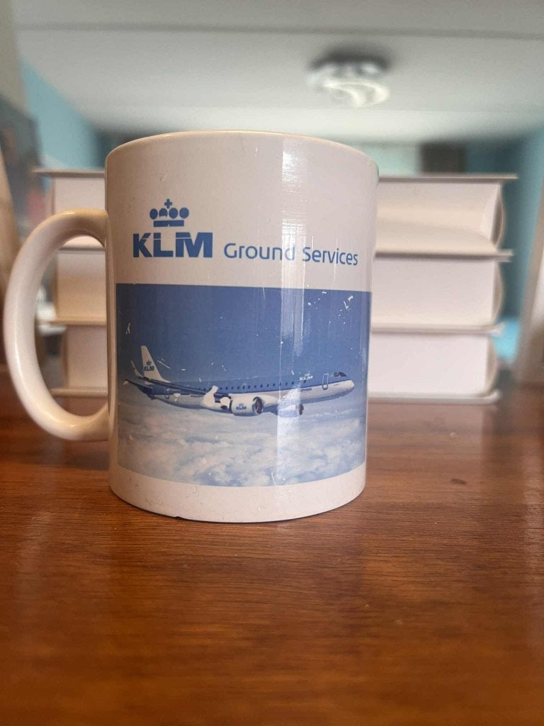 Nieuwe mok met KLM foto, Huis en Inrichting, Verzenden, Nieuw, Overige stijlen, Overige typen