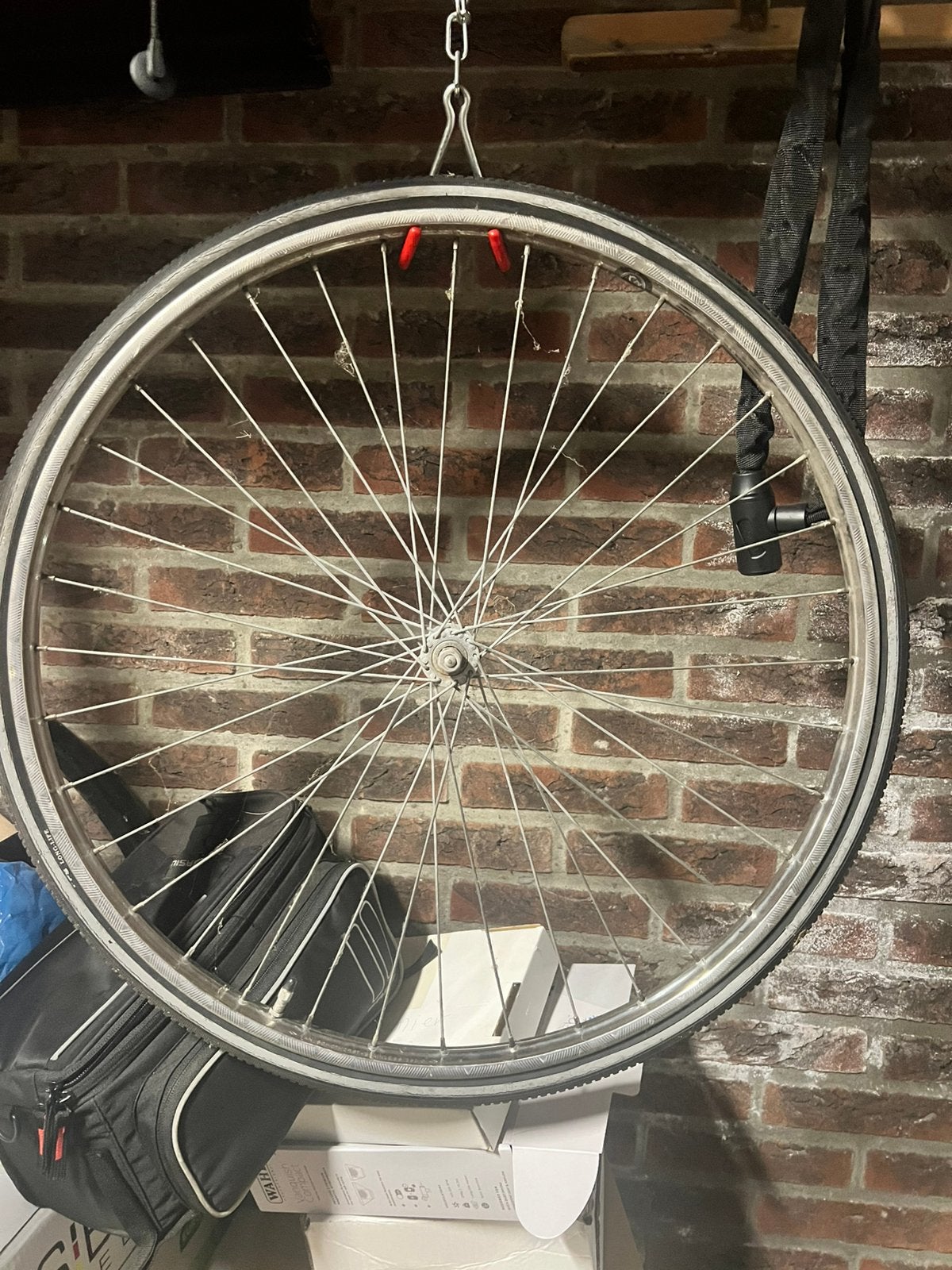 Van Schothorst RvS voorwiel 26x 1 5/8, Ophalen, Gebruikt, Stadsfiets, Wiel