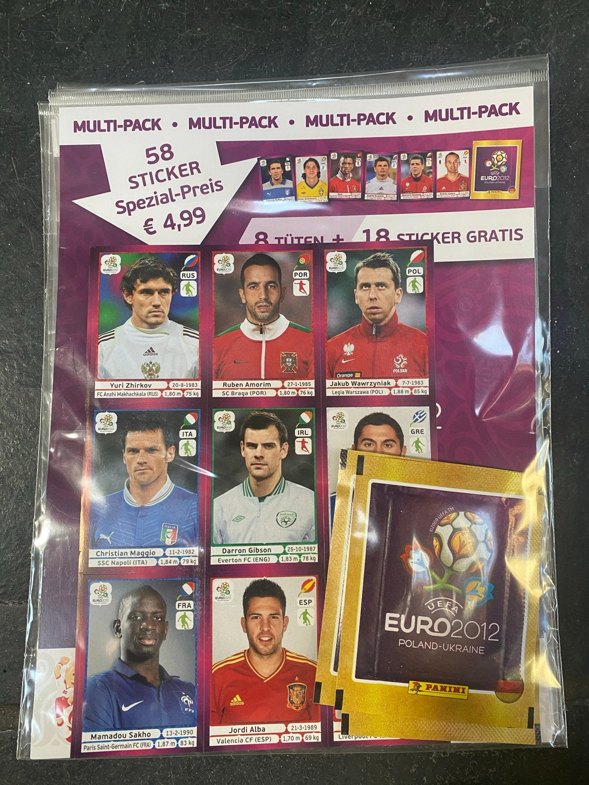 6x Panini UEFA Euro 2012 Sticker Multi-Pack - Nieuw!, Ophalen of Verzenden, Nieuw, Sport