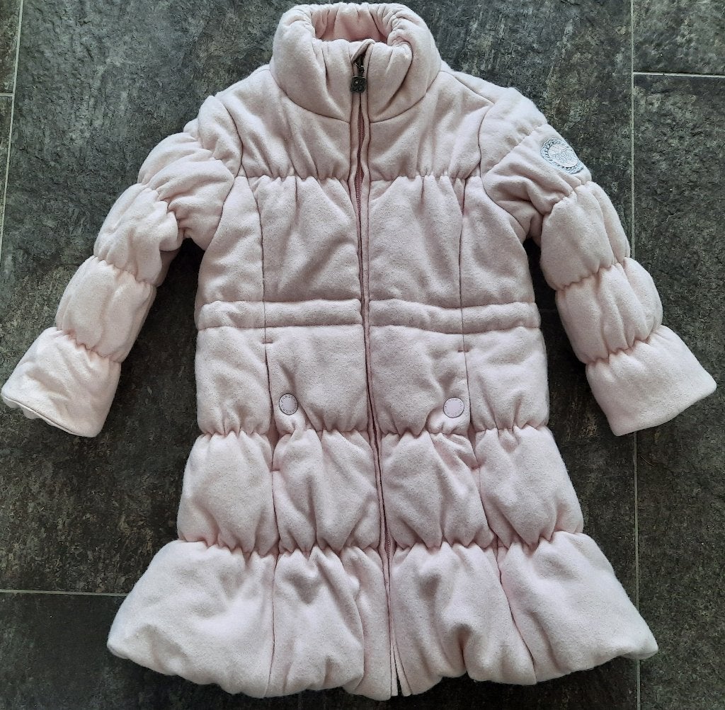 Plaatje: Barbara Farber winterjas lichtroze 98, Kinderen en Baby's, Kinderkleding | Maat 98, Meisje, Ophalen of Verzenden, Zo goed als nieuw