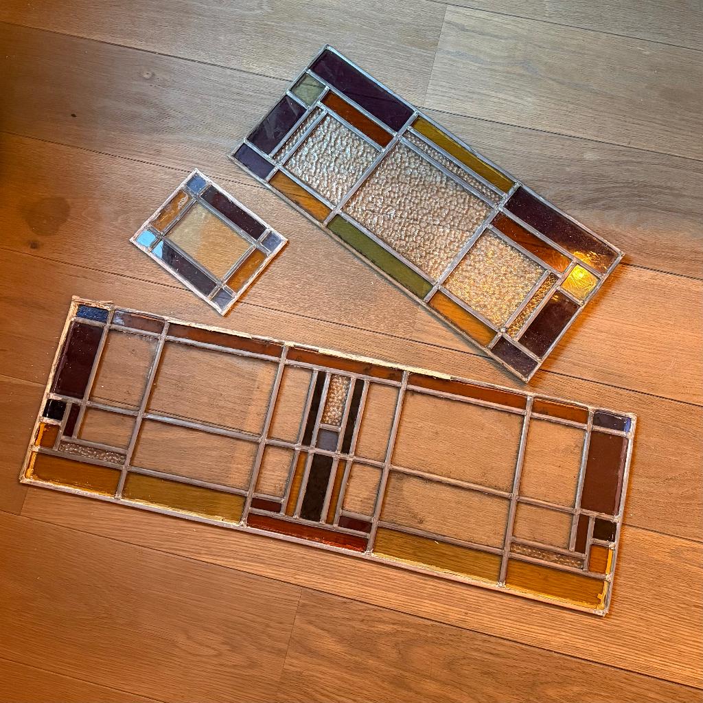 Glas in lood, Ophalen, Gevelraam of Ruit, Gebruikt, Minder dan 80 cm
