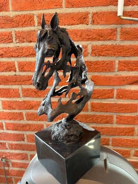 bronzen beeld paard horse paarden hoofd, Antiek en Kunst, Kunst | Beelden en Houtsnijwerken, Ophalen of Verzenden, Brons, Beeld
