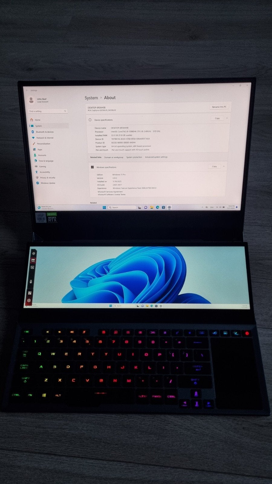 ASUS ROG Zephyrus Duo 15 SE Gaming Laptop, Ophalen, Met videokaart, 2 tot 3 Ghz, 2 TB SSD