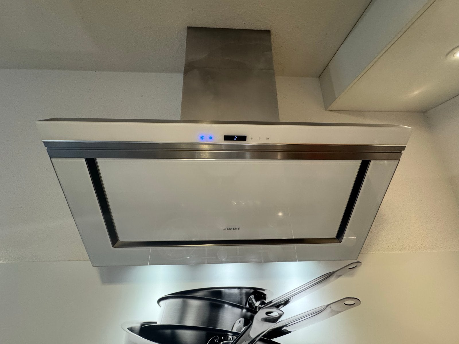 Siemens Schuin Glazen Afzuigkap 90 cm Breed, Witgoed en Apparatuur, Ophalen, Gebruikt, Inbouw, Wandschouwkap