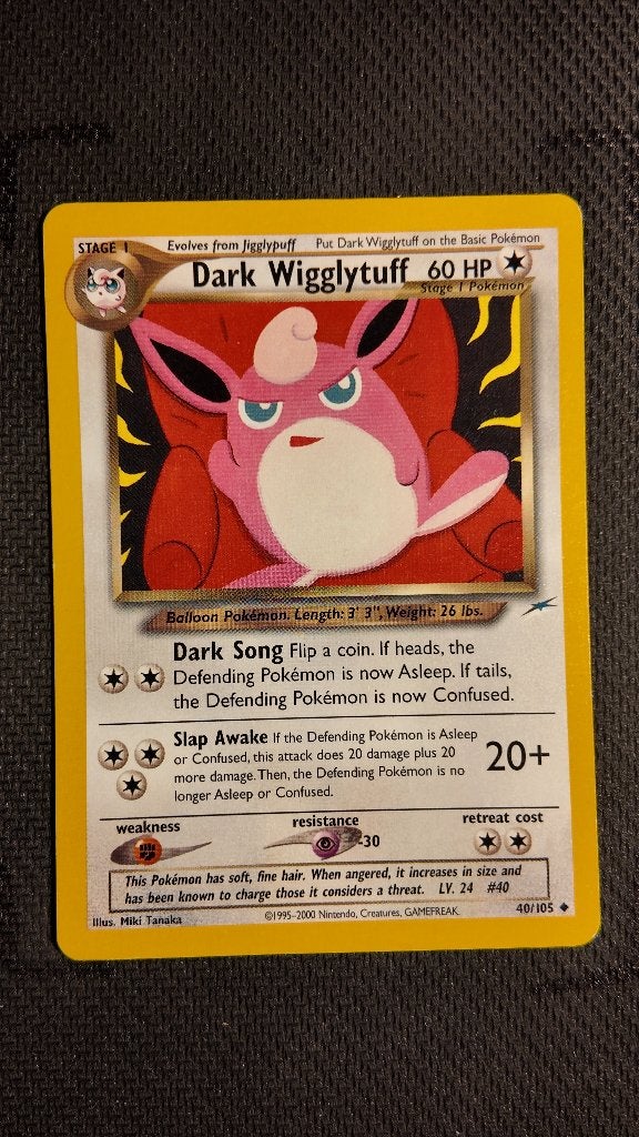 Dark Wigglytuff 40 Neo Destiny | Pokemon kaart, Ophalen, Zo goed als nieuw, Losse kaart