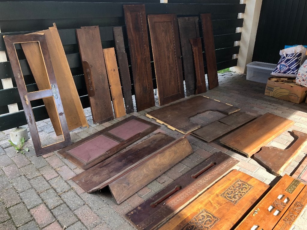 Antieke planken panelen eiken, vuren, noten enz houtsnijwerk, Ophalen, Gebruikt, Plank, 50 mm of meer