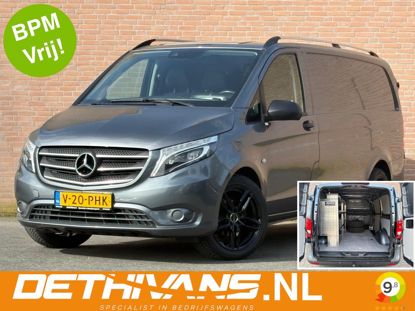 Mercedes-Benz Vito 114CDI 136PK Lang 9G-Tronic / Carplay / 2, Auto's, Bestelauto's, Automaat, Gebruikt, 4 cilinders, Met garantie (alle)