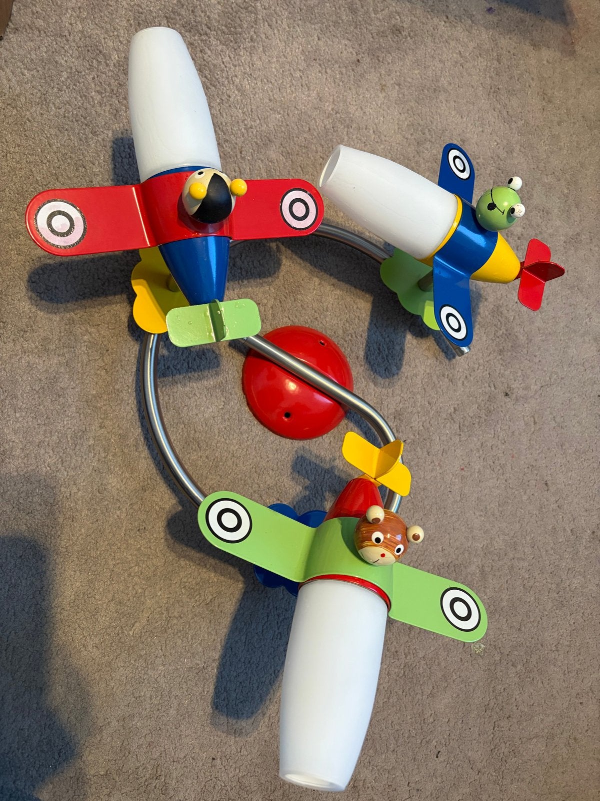Kinder plafond lamp met vliegtuigen, Ophalen, Gebruikt, Overige merken, Ophangbaar