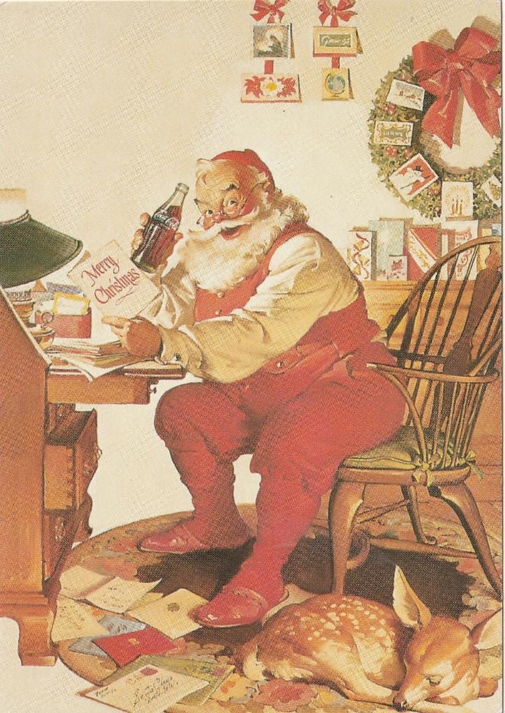COCA COLA KERSTMAN UIT JAREN 70 ZEER MOOIE OUDE KAART Kl476, Ophalen of Verzenden, 1960 tot 1980, Ongelopen