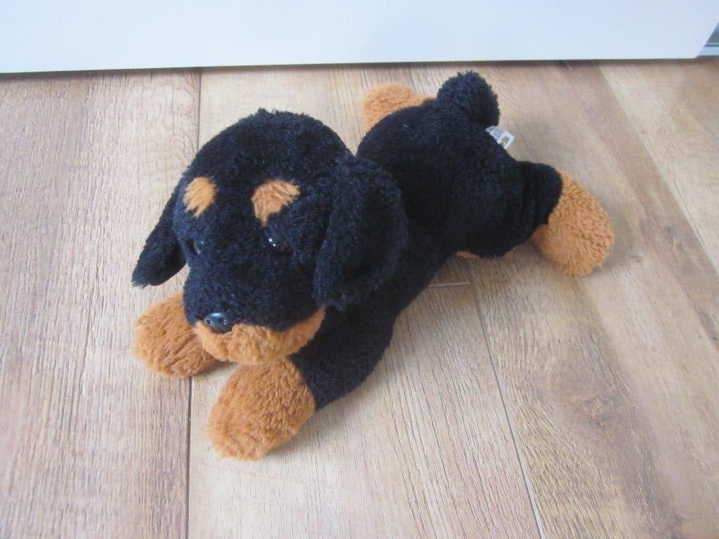 Eddy Toys A.I.&.E Zwart-bruine superzachte pluche hond, Overige merken, Overige karakters, Zwart, Middelgroot (20 tot 80 cm)
