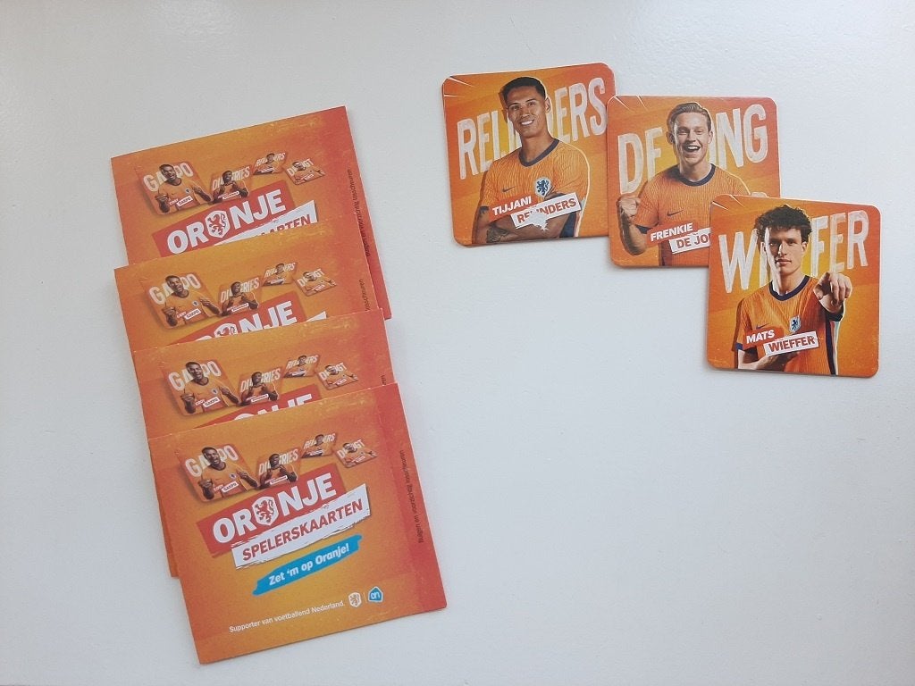 Onderzetters/spelerskaarten Nederlands elftal, Albert Heijn, Ophalen of Verzenden, Nieuw, Overige binnenlandse clubs, Spelerskaart