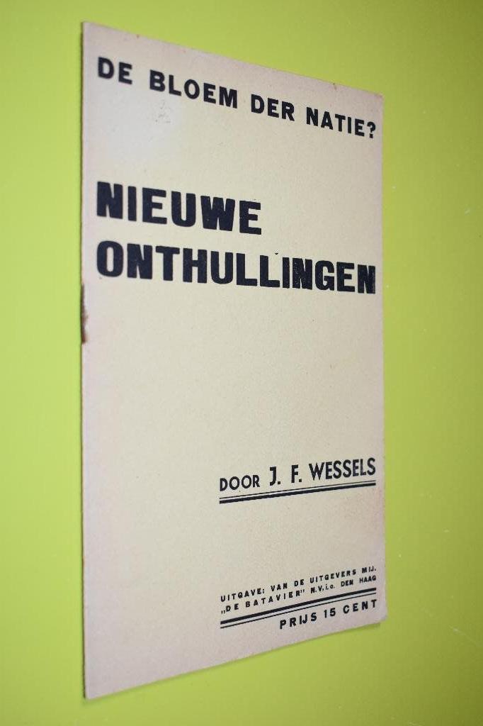 Nieuwe onthullingen -1936- J.F. Wessels -brochure, Ophalen of Verzenden, Overige soorten, Nederland, Boek of Tijdschrift