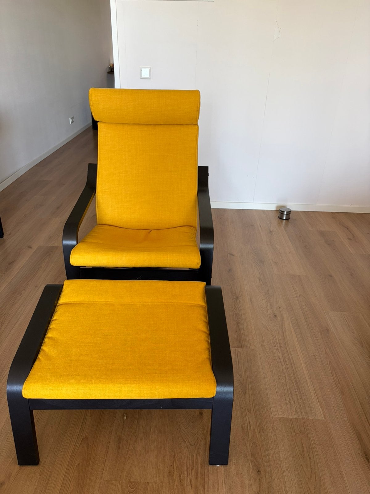 IKEA Poäng fauteuil geel, Ophalen, Kunststof, 75 tot 100 cm, Zo goed als nieuw