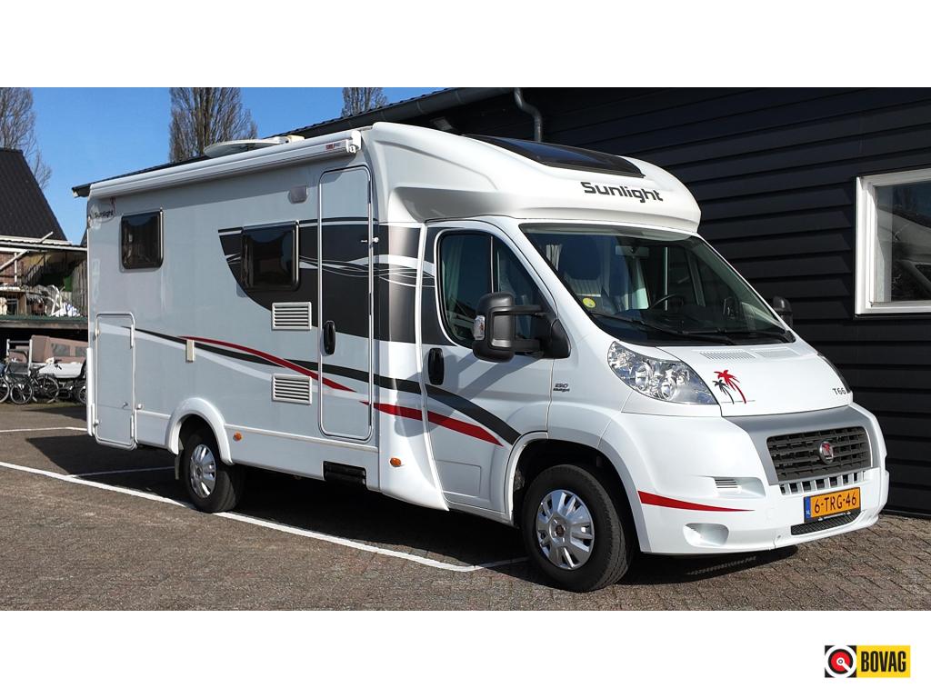 Sunlight T66 enkele bedden 1e eigenaar km stand gegarandeerd, Caravans en Kamperen, Chemisch toilet, Sunlight, Fiat, Luifel