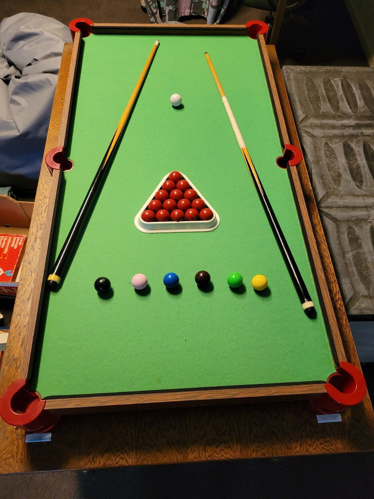 Mini snookertafel met accessoires, Ophalen, Gebruikt, Snookertafel