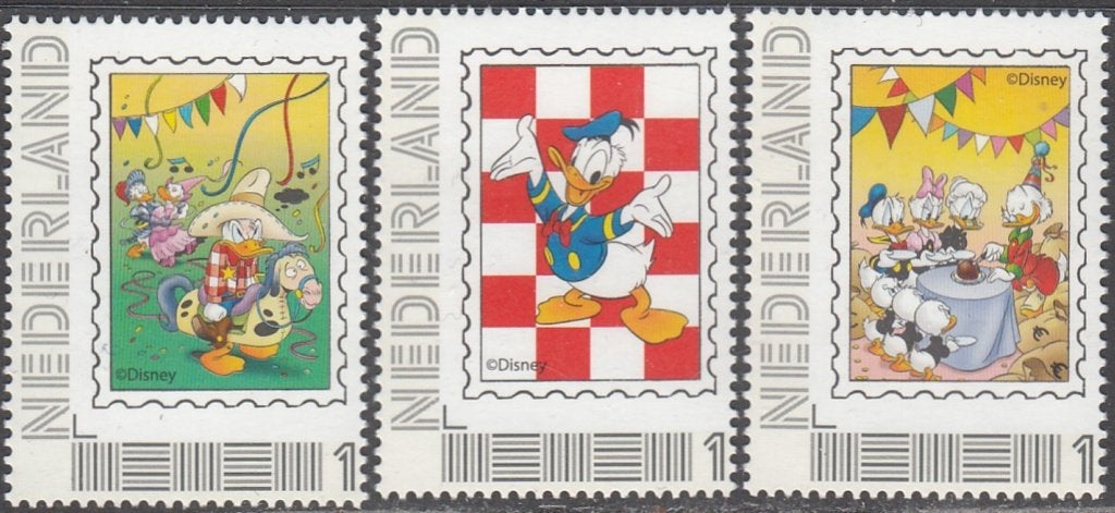 Nederland Persoonlijke zegels Donald Duck Brabant 1-3, Postzegels en Munten, Postzegels | Nederland, Verzenden, Na 1940, Postfris