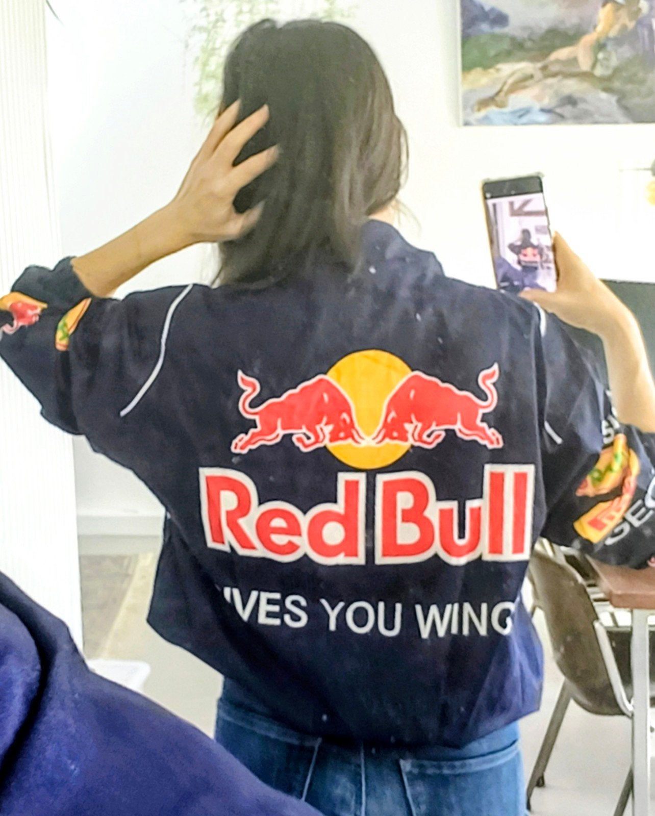 Vintage style Red Bull jasje, Ophalen of Verzenden, Zo goed als nieuw, Maat 46/48 (XL) of groter, Blauw