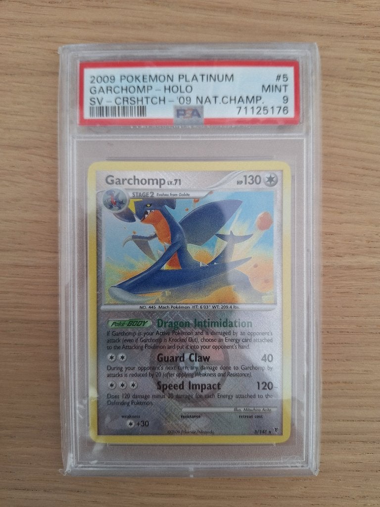 PSA 9 Garchomp Holo 2009 Platinum Pokémon Kaart, Ophalen of Verzenden, Nieuw, Losse kaart, Foil