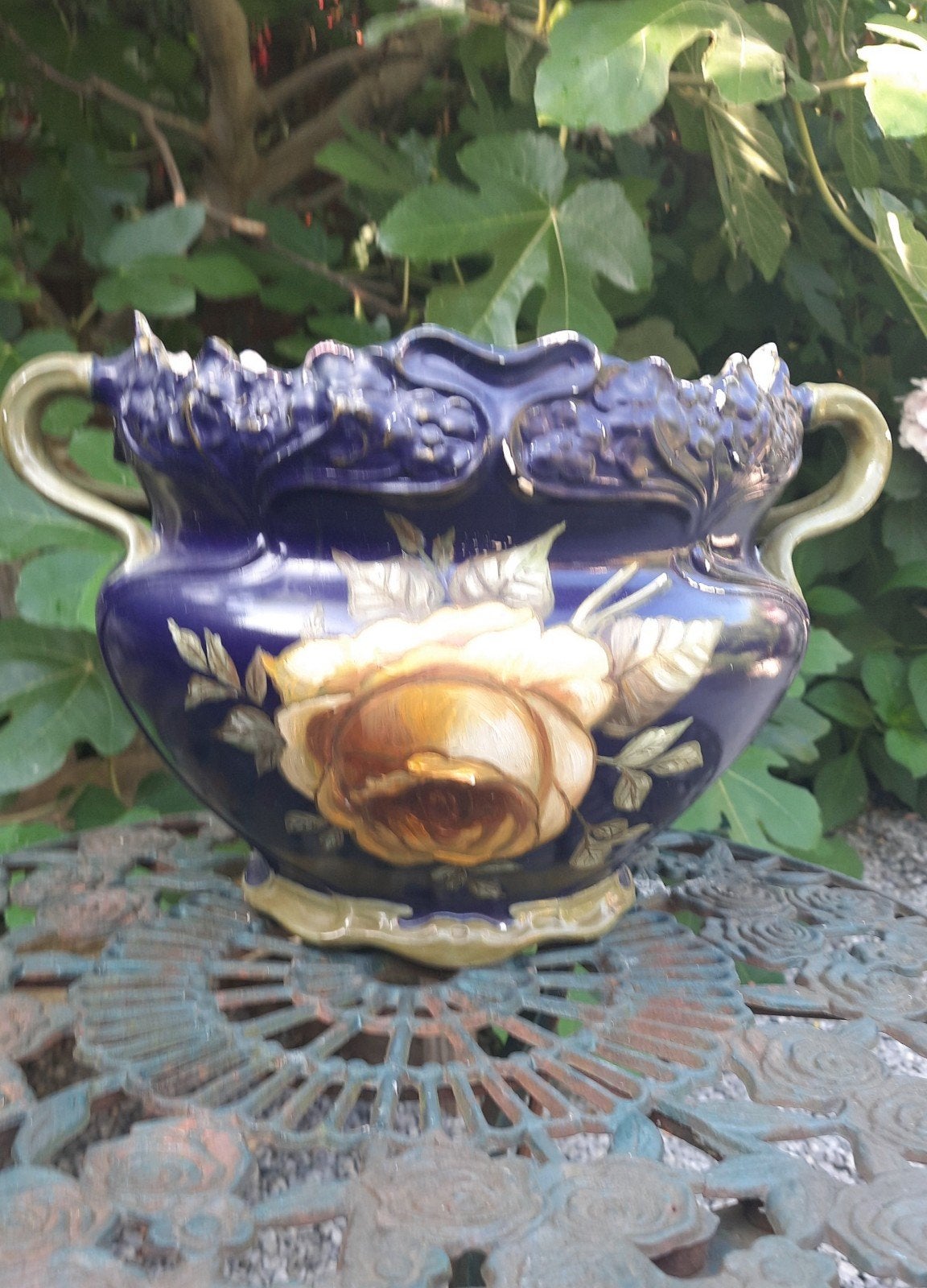 Grote Royal Bonn Franz Anton Mehlem Art Nouveau Jugendstil, Ophalen of Verzenden