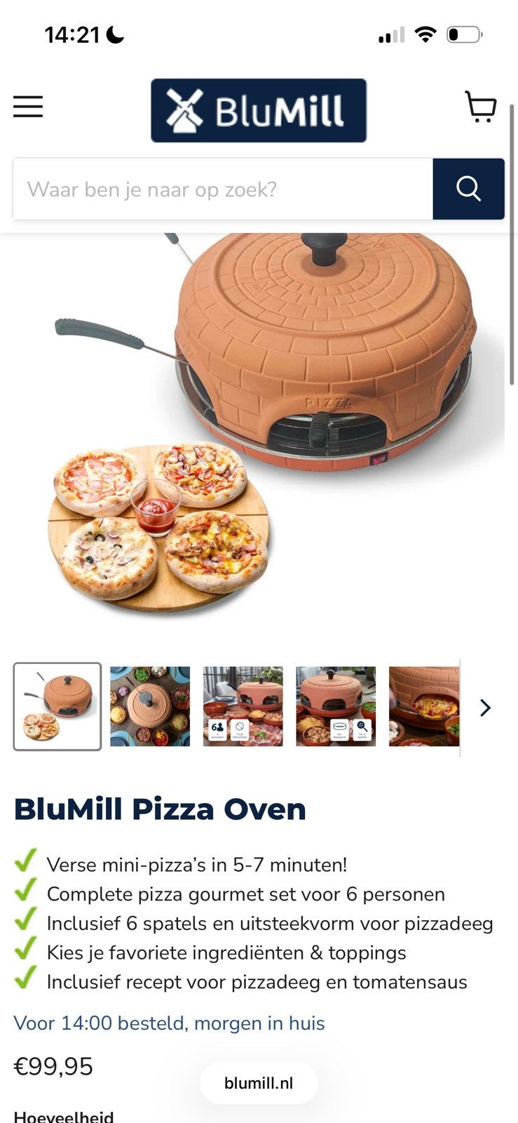 Pizza oven, Ophalen of Verzenden, Nieuw, Minder dan 45 cm