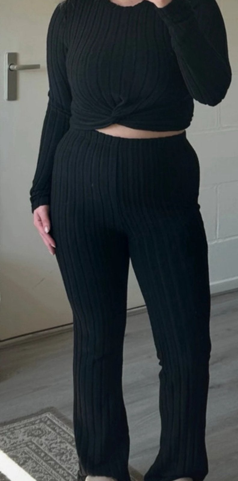 Shein two piece set pantalon en longsleeve top met stretch, Kleding | Dames, Ophalen of Verzenden, Zo goed als nieuw, Maat 38/40 (M)