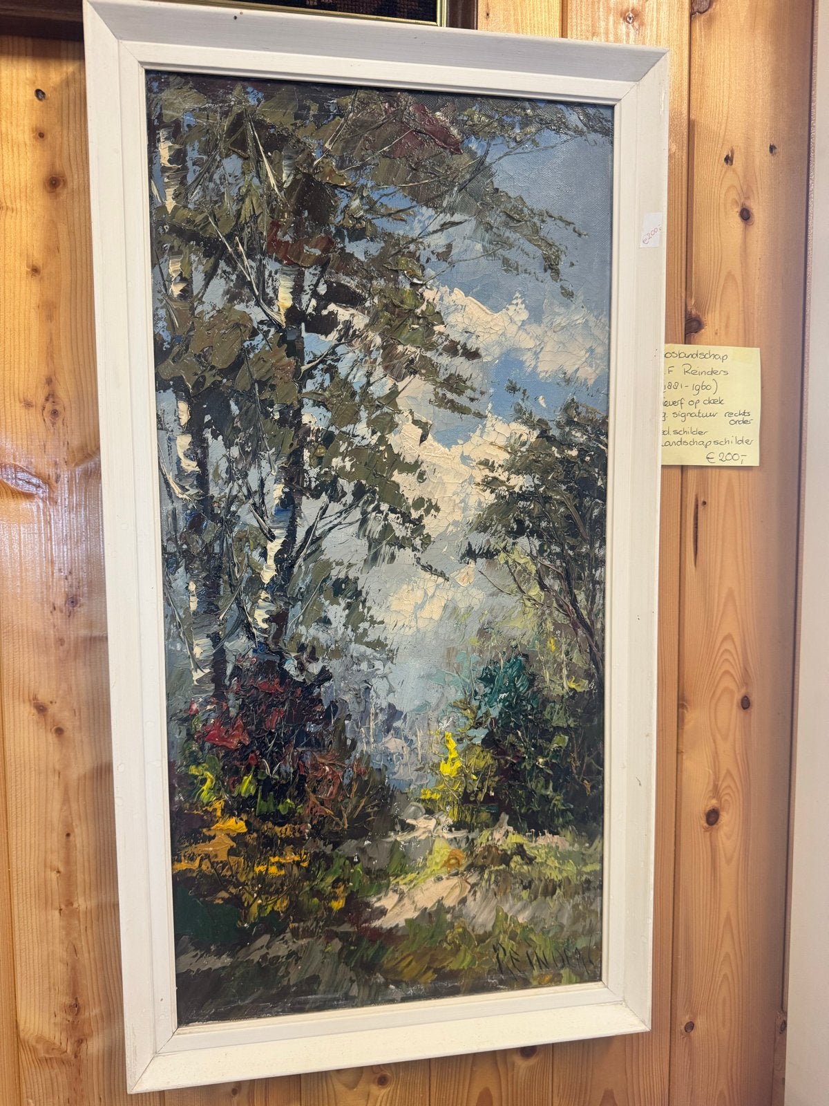 Boslandschap W.F. Reinders (1881-1960) Olieverf op doek, Antiek en Kunst, Nederlandse school, Doek, Ophalen of Verzenden, Gesigneerd