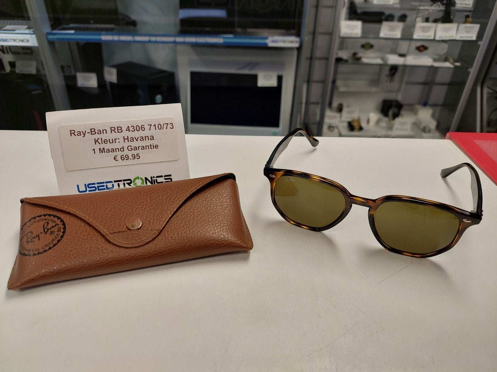 Ray-Ban RB 4306 710/73 Zonnebril Havana met etui, Ophalen of Verzenden