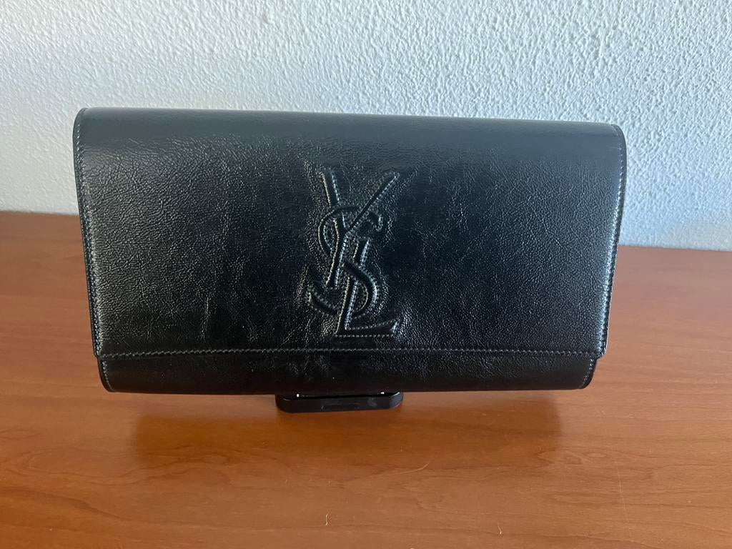 Nieuw YSL leren clutch, Ophalen of Verzenden, Nieuw, Zwart