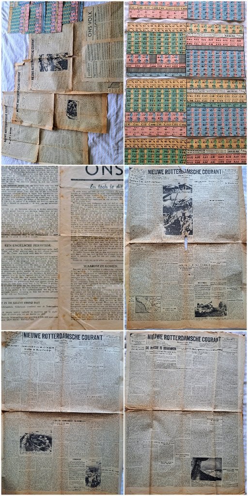 Originele kranten WO II + Voedselbonnen, Verzamelen, Ophalen of Verzenden, 1940 tot 1960, Nederland, Krant