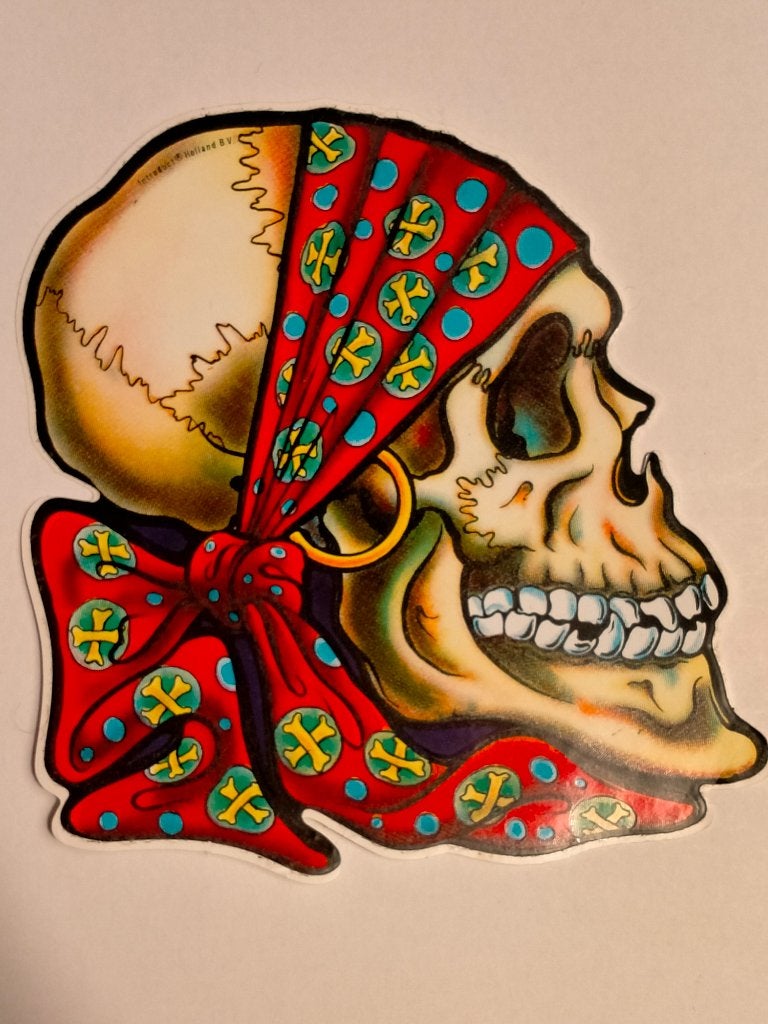 Waarzegster skull gothic punk vintage logo sticker, Verzenden, Gebruikt, Overige typen