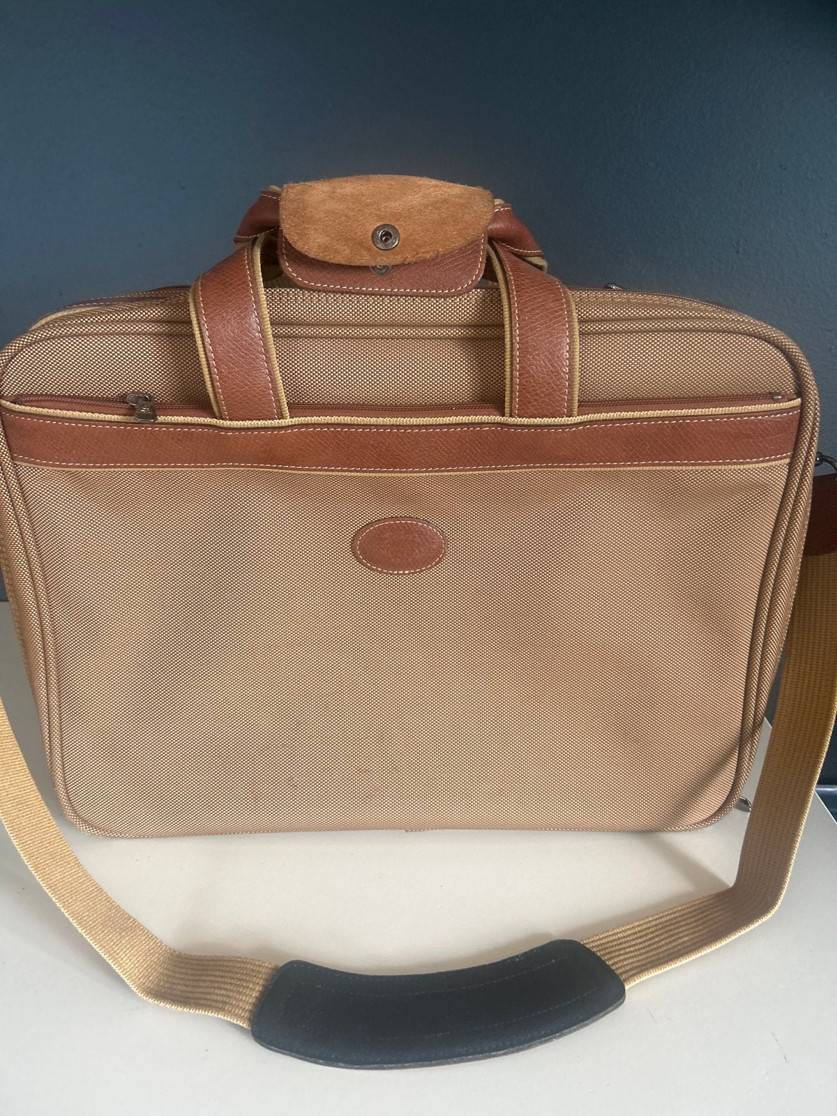 Vintage Laptoptas/Aktetas - Beige/Bruin longchamp, Ophalen, Gebruikt, Beige, Overige merken