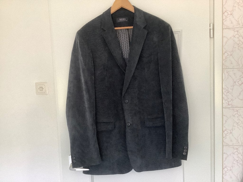 Donkergrijs colbert, merk Digel, Ophalen, Zo goed als nieuw, Maat 56/58 (XL), Grijs