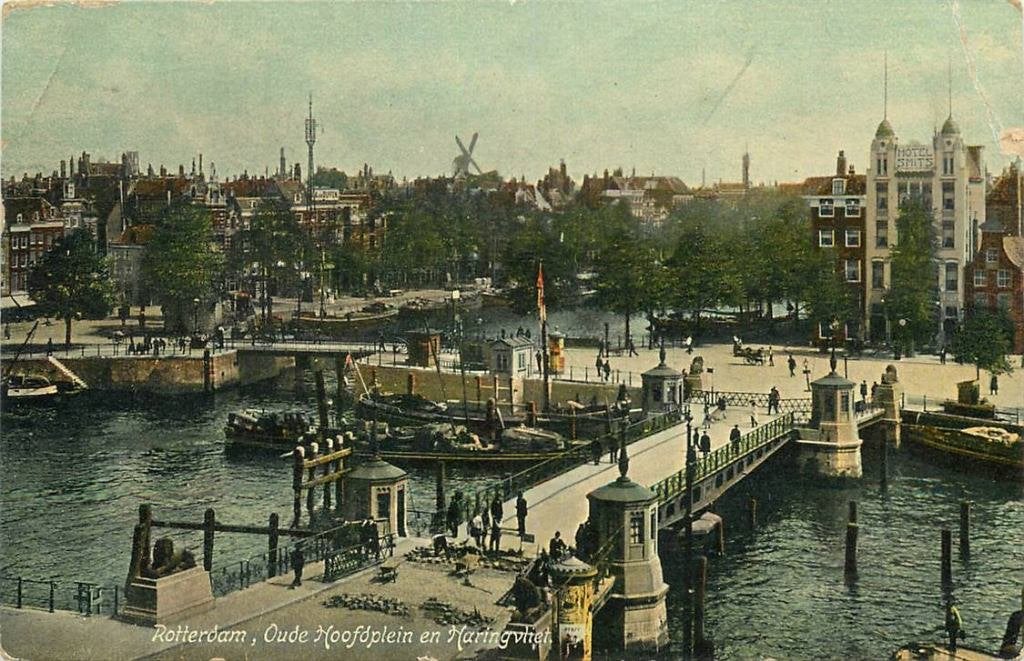 388-190-037 Rotterdam Oude Hoofdplein en Haringvliet, Verzenden, Voor 1920, Zuid-Holland