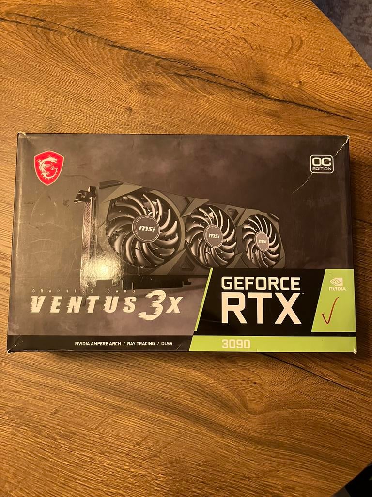 NVIDIA GeForce RTX 3090 MSI Ventus 3X 24GB videokaart, Computers en Software, Videokaarten, GDDR6, PCI-Express 4, Ophalen of Verzenden