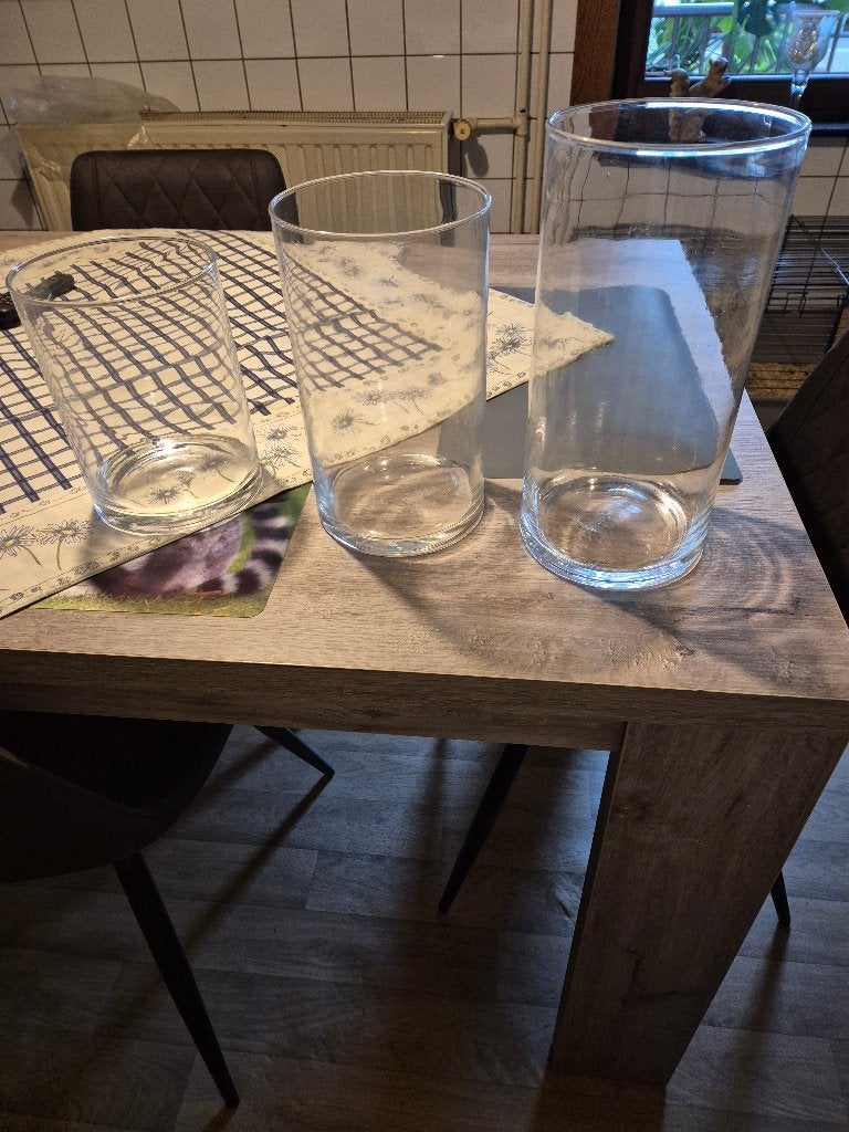 Set van 3 windlichten nieuw, Ophalen of Verzenden, Nieuw, Glas, Windlicht