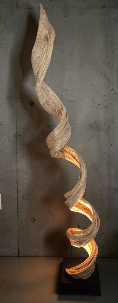 Grote design vloerlamp Mystic Liana XL, 260 cm, Ophalen, Overige materialen, 200 cm of meer, Natural design