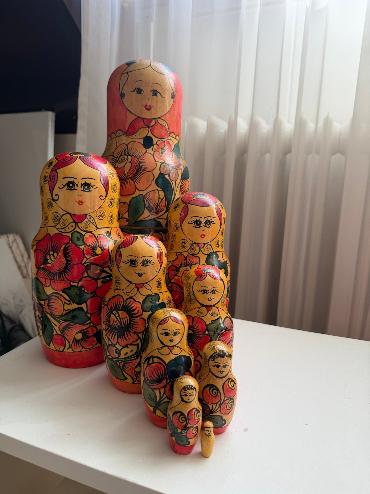 Set van 7 handgeschilderde Matroesjka poppen, Ophalen of Verzenden, Zo goed als nieuw