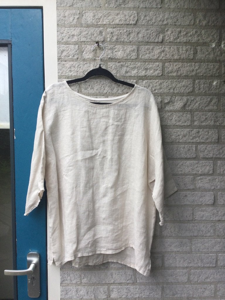 Hele leuke100% LINNEN BEIGE TOP, NIEUW, mt 40-46, Beige, Maat 42/44 (L), Nieuw, Ophalen of Verzenden