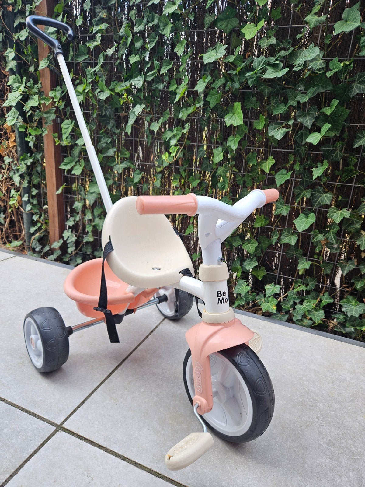 Smoby Be Move Driewieler Roze Wit 2-in-1 met Duwstang, Ophalen, Zo goed als nieuw, Smoby, Duwstang