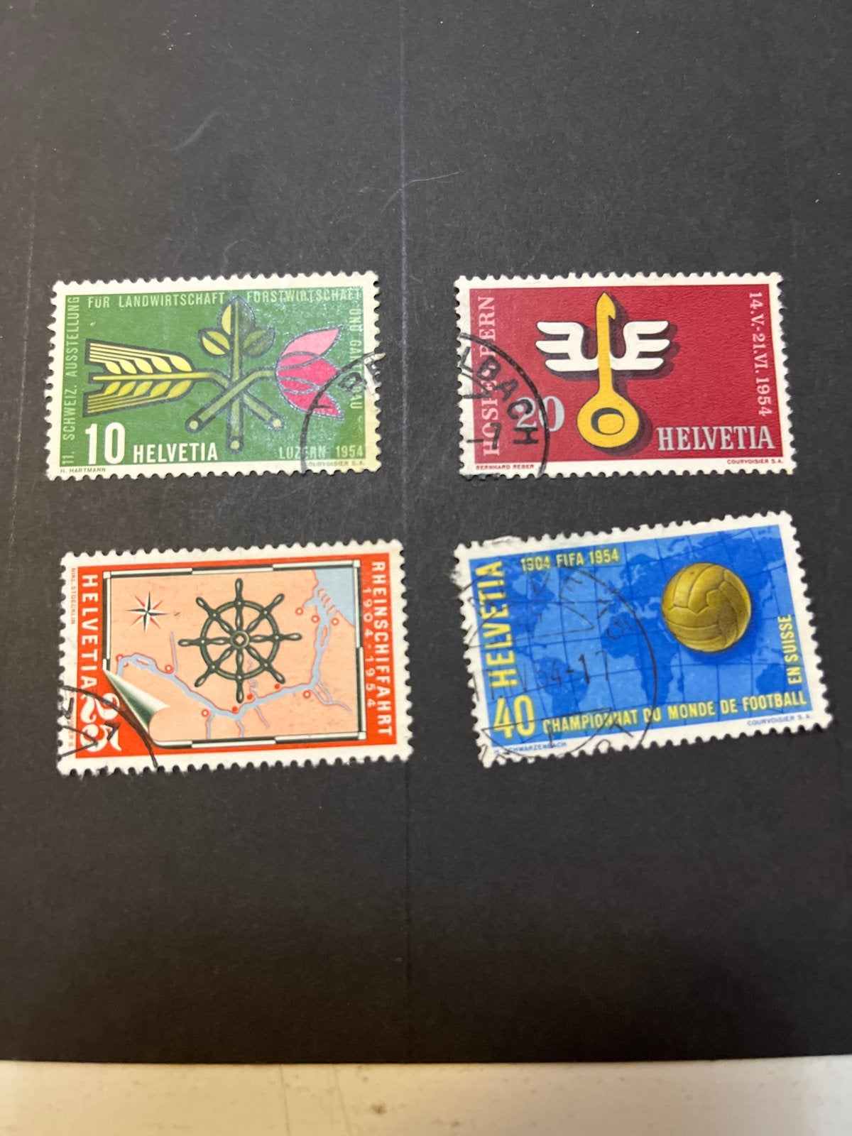 1954 - Landbouw, Rijnvaart, enz. Gestempeld Michel 593-596, Postzegels en Munten, Ophalen of Verzenden, Gestempeld