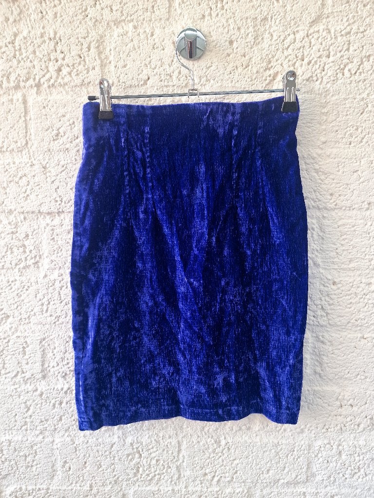 Corel Amsterdam velvet rok blauw maat M, Maat 38/40 (M), Blauw, Ophalen of Verzenden, Zo goed als nieuw