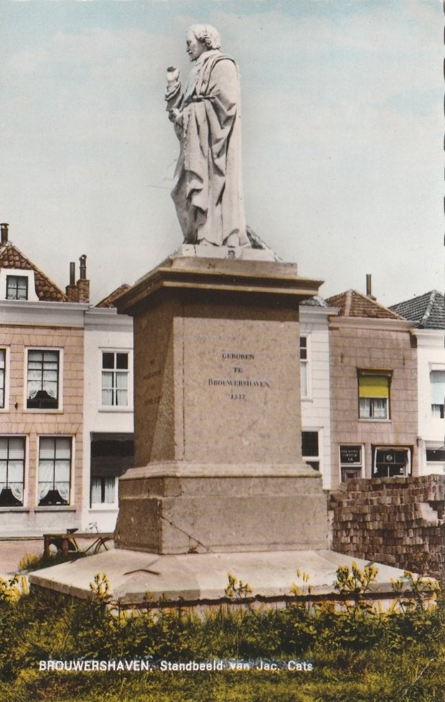 BROUWERSHAVEN Standbeeld Jacob Cats kl.f., Verzenden, 1960 tot 1980, Ongelopen, Zeeland