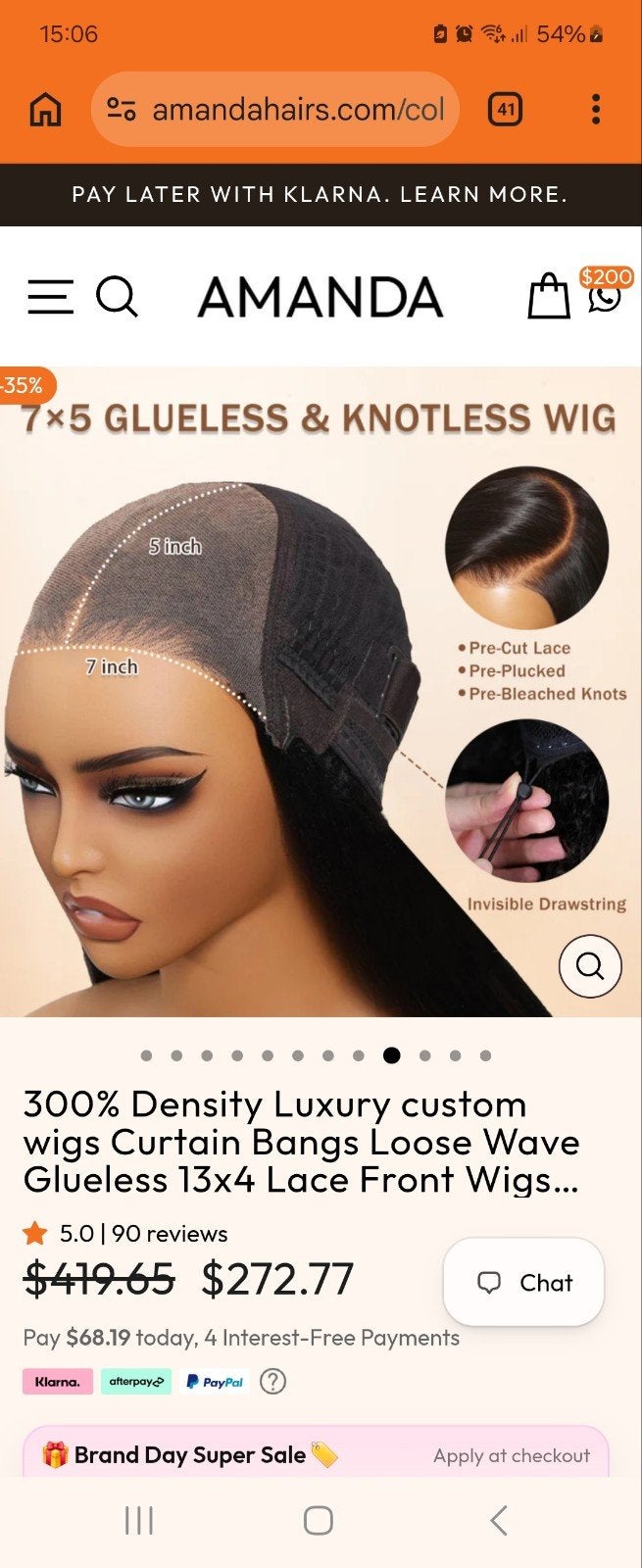 Nieuwe 100% Human Hair Pruik - 22 inch, Sieraden, Tassen en Uiterlijk, Uiterlijk | Haarverzorging, Ophalen of Verzenden, Nieuw